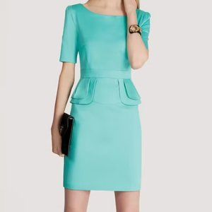 AUTHENTIC KAREN MILLEN PEPLUM COTTON ACQUA MINI DRESS